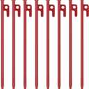 8 Pack Tent Stakes Heavy Duty 12 inch Steel Tent Pegs for Camping Unbreakable and Inflexible