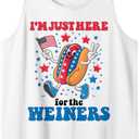 I'm just here for the Weiners Funny 4th of July Patriotic Tank Top (Medium)