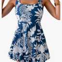 B2prity Women's One Piece Swimdress Swimsuit Tummy Control Swim Dress Modest Full Coverage Bathing Suit with Side Pocket M