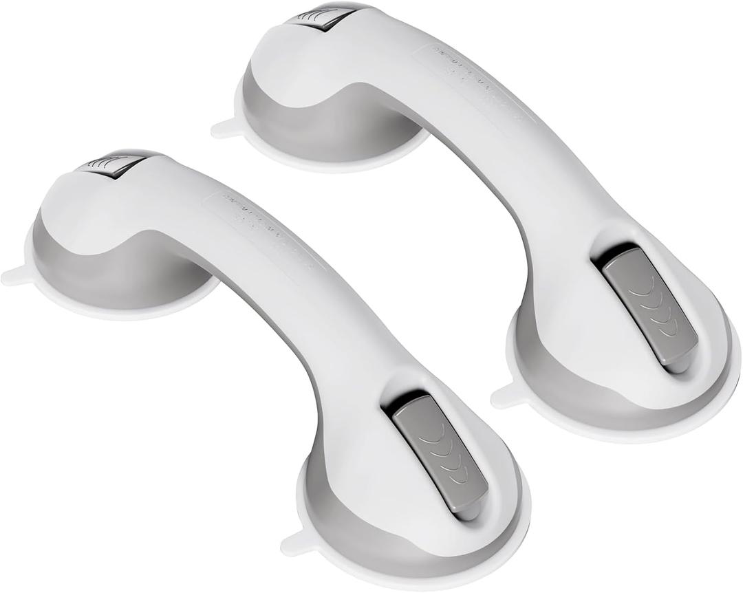 11" Grab Bars for Bathtubs and Showers, 2 Pack Shower Handle with Strong Suction, Safety Bars for Shower Chair, Bathroom Grab Bar for Senior