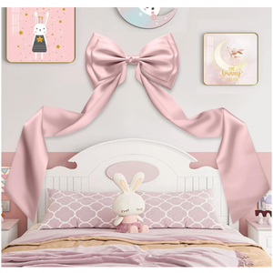 AZEAM Giant Bow Decoration, Big Bow for Backdrop with Back Ribbon 83x20 Inches, Satin Large Bows for Decoration, Coquette Bows Decor for Birthday Party Room Wedding Baby Shower Church Nursery (Pink)