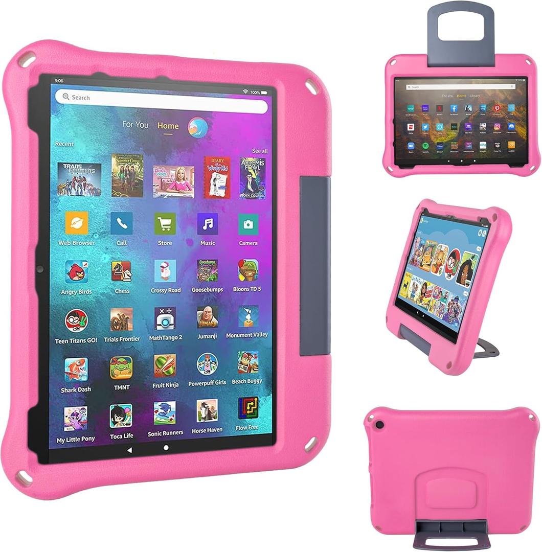 2023 10in Tablet Case for Kids,OQDDQO 10 case Light Weight Anti Slip Shockproof Kids Friendly Case Not Compatible ipad Tablet(Light Pink)