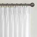 Topfinel Beige White Pinch Pleated Linen Curtains 63 Inch Length 2 Panels for Bedroom Living Room Textured Semi Sheer Window Curtain Boho Neutral Back Tab Pinch Pleat Drape with Hooks 63 Inches Long