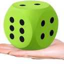 Shappy 3 Inches Foam Dice Fun Filled Large Educational Toy Kawaii Giant Decorative Eva Foam Jumbo Dice Big Square Building Blocks for Board Game Nights Learning Sessions(Green,1 Pc)
