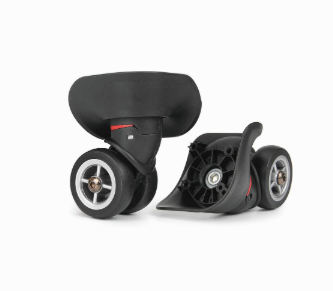 2-Pcs  Wheel Replacement, Suitcase Black Travel Wheels Kit DIY Repair, Spinner Casters Sturdy Plastic 360 Degree Rotation