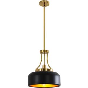 13.8 inch Nordic Industrial Style Black Gold Pendant Light with Adjustable Height for Kitchen Island/Dining/Living Room Retro Lighting Fixtures