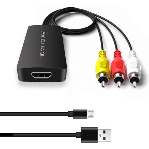 Dingsun HDMI to RCA Converter Adapter HDMI to Older TV Adapter for Apple TV, Roku, Fire Stick, DVD, Blu-ray Player ect.