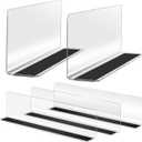 Baluue 5 Pack Plastic Shelf Dividers, Closet Shelf Dividers 9.8" Long Clear Cabinet Organizer Separator Clapboard with Magnetic for Supermarket Retail Store
