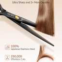 Hair Cutting Scissors Thinning Shears Kit ULG Professional Barber Hairdressing Texturizing Salon Razor Edge Scissor Japanese Stainless Steel 6.5 inch BLK
