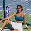 RUNNING GIRL Sports Bra for Women,Y Back Molded Cup Medium Impact Sports Bras with Sewn in Pads (X-Large, Deep Blue)