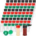 Amyhill 120 Pcs Plastic Spice Bottles Spice Jars with 3 Colors Cap Seasoning Jars Shaker 2 Oz/ 60ml Clear Bottle Containers with Shaker Lids for Storing Herbs and Seasoning Powders