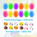 12PCS Easter Eggs Filled with Pull Back Car Toys, Easter Basket Stuffer for Toddler Boy Girl, Plastic Easter Eggs Filler Easter Gift for Kids, Goodie Bag Fillers, Easter Egg Hunt Party Favor