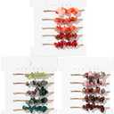 Crystal Hair Pins Gemstone Jeweled Bobby Pin Decorative Hair Accessories for Women Colorful Hairpins Set of 15