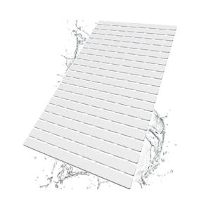 BEMISO Shower Mat Non Slip Bathtub Mat with Suction Cups and Drain Holes 27.5 x15.7 Inch Bath Mat for Tub & Shower.Easy Dry,Easy to Cut,Eco-Friendly 2 Pack White