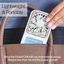 Arctic Air Portable Fan, Pocket Chill Handheld Mini Fan, Rechargeable Personal Air Cooler with Hydro-Chill Technology, 3 Speeds & Built-in-Kickstand, Cordless for Travel, Indoor or Outdoor Use