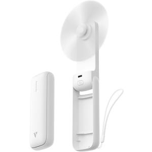 Aecooly Slim Portable Fan, Thin Handheld Fan, USB Rechargeable Mini Personal [24H Max Cooling Time], Battery Powered Small Foldable Pocket for Travel, Summer, Gifts for Women, Girls -White (1 Pack without Mirror)