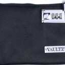 Vaultz Money Bag with Lock - 7 x 5 x 0.5 Inch Locking Pouch w/Zipper for Medicine, Jewelry, Supplies and Cash - Black