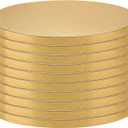 SEUNMUK 10 Pack 16 Inch Cake Drum, 1/2" Thick Large Round Cake Drum Boards, Gold Cake Drum for Displaying Cakes and Pastries, Grease-Proof