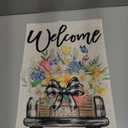 CROWNED BEAUTY Spring Garden Flag Truck Welcome 12x18 Inch Double Sided Small Seasonal Holiday Floral Farmhouse Decoration for Outdoor Lawn Yard