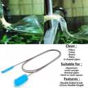 Flexible Drain Brush, Nylon Cleaner Double Ended Elastic Hose Pipe 67-inch and 2 PCS 8.2-inch Straw Cleaning Brush (Blue)