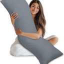 Utopia Bedding Full Body Pillow for Adults (Grey, 20 x 54 Inch), Long Pillow Insert for Sleeping, Ideal for Side Sleepers (20x54 Inch (Pack of 1), Grey)