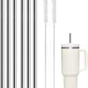 6 Pack Stainless Steel Straw Replacement 40 oz and 30ozfor Stanley Tumbler6 Straight Reusable Straws with 2 Cleaning Brush Compatible with Stanley 40oz Stanley Cup Tumbler