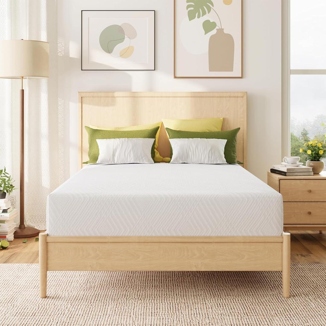 MLILY Full Mattress in a Box, 10 inch Mattresses for Platform Bed Double Size Daybed Bunk, Green Tea Memory Foam Medium Firm