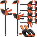 HORUSDY 8-Pack Bar Clamps for Woodworking, 12" and 6" Bar Clamps, Wood Working Clamp Sets, Quick Clamps F Clamp with 150 LBS Load Limit (8-Pack Wood Clamps)