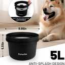 1.3 Gallon (5L) Stainless Steel Dog Water Bowl, No-Spill Floating Disk, 169 oz Large-Capacity Pet Water Feeder, Splash-Proof & Easy-to-Clean Design (Black)