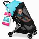 Swanoo Stroller Sun Shade Cover, Mosquito Net for Stroller Shade Extender with Magnetic Tabs Block 70% of UV Rays, Bug Net Sun Protection Baby Stroller Accessories Stroller Canopy