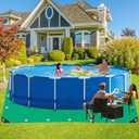 12 x 12 Ft Pool Ground Cloth, Green Pool Protector Tarp Swimming Pool Liner Pad Waterproof Ground Mat for Above Ground Swimming Pools