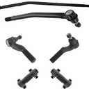 TRQ Front Steering Kit Drag Link Tie Rod Tie Rod Adjusting Sleeve Compatible with 2008-2014 Ford E-150 E-250 2008-2019 E-350 Super Duty E-450 Super Duty