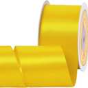 2 x Double Face Maize Yellow Satin Ribbon 2 inch X 25 Yards Polyester Maize Yellow Ribbon for Gift Wrapping Very Suitable for Weddings Party Hair Bow Invitation Decorations and More