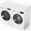 SpaceAid Washer Dryer Countertop, Laundry Wood Shelf Topper with Edge, 54" Width x 27.5" Depth Cover Guard Organizer for Washer and Dryer Laundry Hamper Counter Storage Organization (White Marble), Large