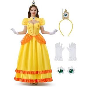 Spooktacular Creations Halloween Princess Dress Costume for Women, Yellow Fancy Dress Fairy Ball Gown for Cosplay PartiesL