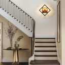 Farmhouse Wall Sconce with Black Finish & Wood Grain,Rustic Wall Sconces Indoor Wall Light Fixtures 17.8in for Stairway, Living Room, Bedroom, Bathroom (2 Light,E26 Base, No Bulbs)