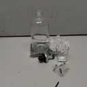 Glass Mouthwash Dispenser for Bathroom, 16 OZ Mouth Wash Bottle Container with Pour Spout & Reusable Mouthwash Cups & Wood Tray & Labels, Black Kitchen Bathroom Decor and Accessories