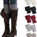 Bestjybt Womens Short Boots Socks Crochet Knitted Boot Cuffs Leg Warmers Socks (Assorted 5 Colors a)