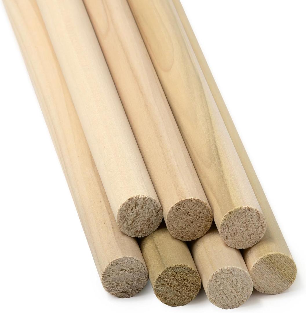 Round Wooden Dowel Rod 3/4" x 36", Pack of 10