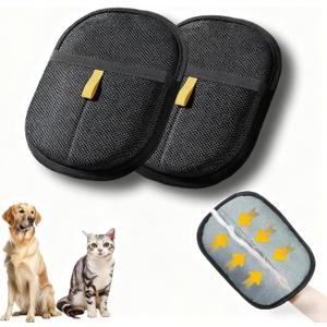 Pet Hair Removal Glove for Cats&Dogs,Upgraded Electrostatic Pet Hair Glove,Reusable Magic Brush Pet Hair Remover Tool for Laundry,Couch,Carpet,Car Seat(2pack)