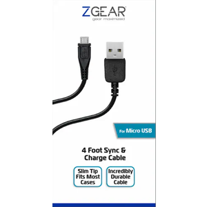 Z gear maximized, 4 foot sync & Charge cable for micro USB.