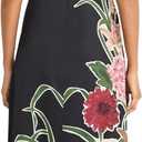 Maggy London Women's Dresses Women's Sleeveless Mock Neck Maxi Dress - Elegant Floral Print for Wedding Guest - Versatile Formal Dresses, Black/Persian Red, 12