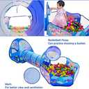 PigPigPen 3 in 1 Kids Play Tent with Tunnel, Ball Pit, Basketball Hoop for Boys & Girls, Toddler Pop Up Playhouse Toy Baby Indoor/Outdoor, Gift Year Old Child (3 Tent), One Size