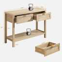 SICOTAS Rattan Console Table for Entryway - Boho Entryway Table with Storage and Drawers, Small Entry Tables for Hallway Behind Couch Table Sofa Table, 1 Piece