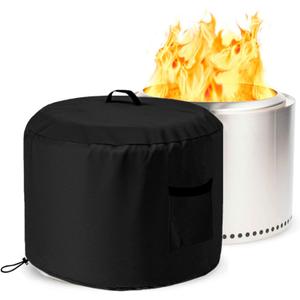 Round Smokeless Fire Pit Cover for Stove Bonfire, Falezern Stove Bonfire Shelter Cover Outdoor Waterproof, Dustproof and Windproof, Compatible with Solo Stove and more, 22"D X 16"H (M)