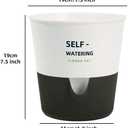 5/6.5/7.5 Inch Self Watering Pots for Indoor/Outdoor ,4 Pack plastic Planters for Indoor Plants with Drainage Holes and Saucers, Modern Decorative Flower Pot for Plants (White, 7.5-Inch, 4-Pack)