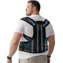 King Mills Posture Corrector for Women Plus Size, Adjustable Back Brace Plus Size Posture Corrector for Big & Tall, Shoulder Straightener with Cushioned Shoulder Pads for Lumbar, Spine, 5XL (Black)