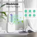 CONBOLA Desk Fan, Bladeless Fan 11.8 inch Small Personal Cooling Fan with 5 Colors LED Light, Touch Control, Quiet Table Fan for Bedroom, Home, Office (pearl)