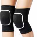 Volleyball Knee Pads for Dancers, Soft Breathable Knee Pads for Men Women Kids Knees Protective, Knee Brace for Volleyball Football Dance Yoga Tennis Running Cycling Workout Climbing (Large, Black White)