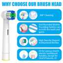 Replacement Toothbrush Heads Compatible with Oral-B Braun, 20 Pcs Professional Electric Toothbrush Brush Heads for Oral B Replacement Head Refill Pro 500/1000/1500/3000/3757/5000/7000/7500/8000
